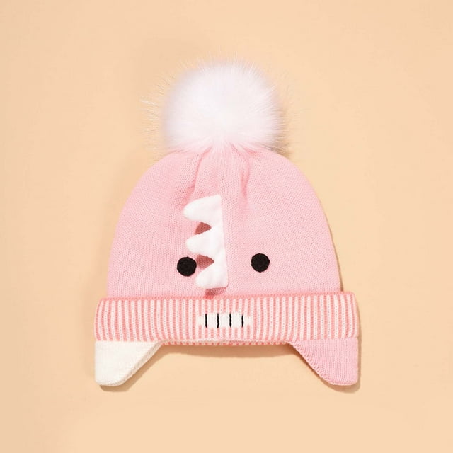 EGNMCR Toddler Hat Winter Baby Boys Girls Pattern Knitted Windproof Warmth Ear Protection Children Hat Girl Server