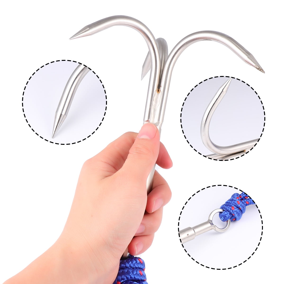 Grappling 20M 3claws Grappling Hook Steel Carabiner Climbing Safety