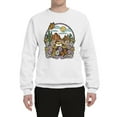 thumbnail image 2 of Wild Bobby Trendy Landscape With Daisies Cactus Monarch Butterfly Nature Lover Unisex Crewneck Sweatshirt, White, Medium, 2 of 6