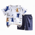 thumbnail image 4 of NOLDARES Toddler Boy Summer Play Clothes Short Sleeve Cartoon T-Shirt Shorts Casual Outfit Blazer,6-12 M, 4 of 9