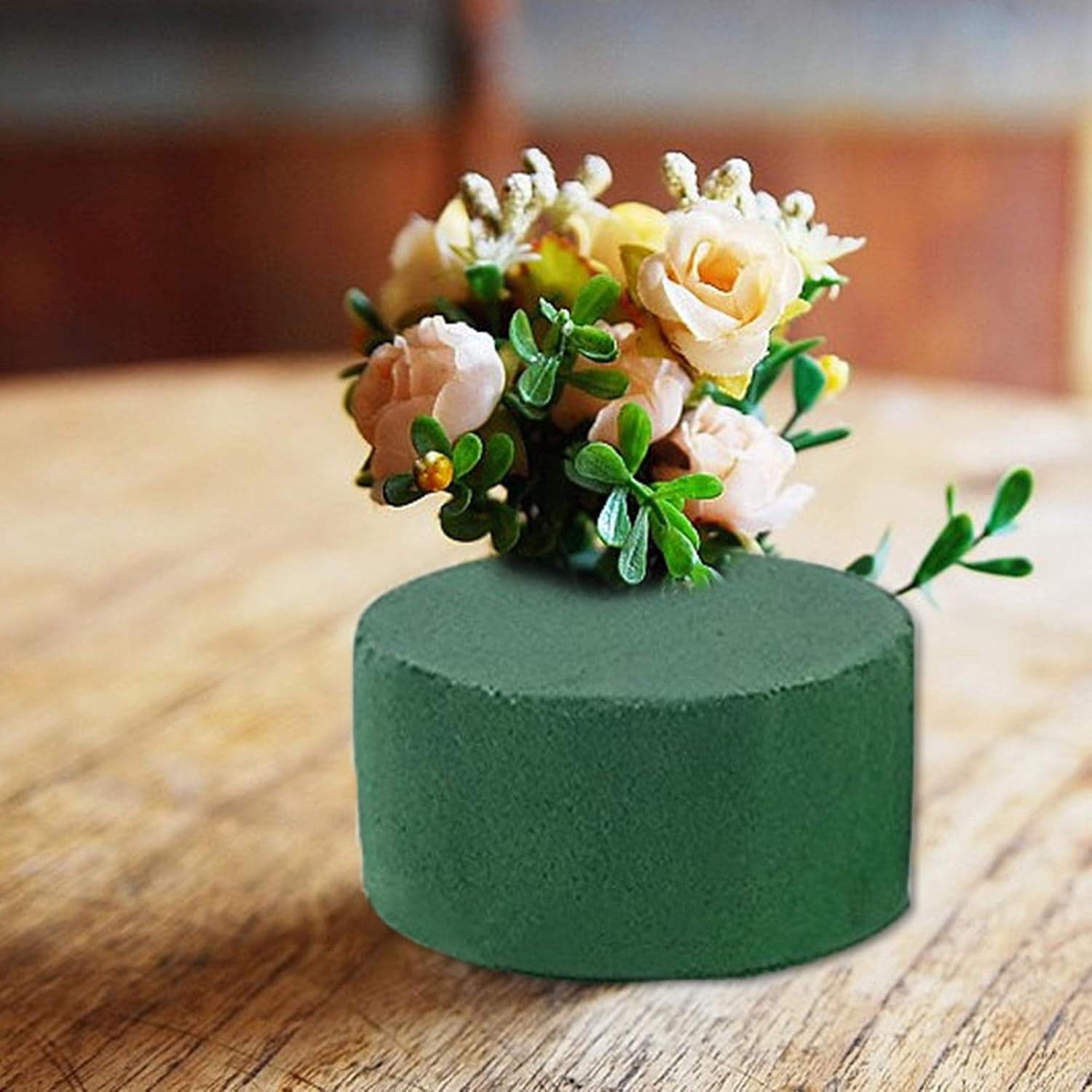3" Round Green Floral Foam Blocks – Wet/Dry Florist Circles for Artificial & Fresh Flower Arrangements, Wedding Party Home DIY Decor Crafts(RL 10 PCS)