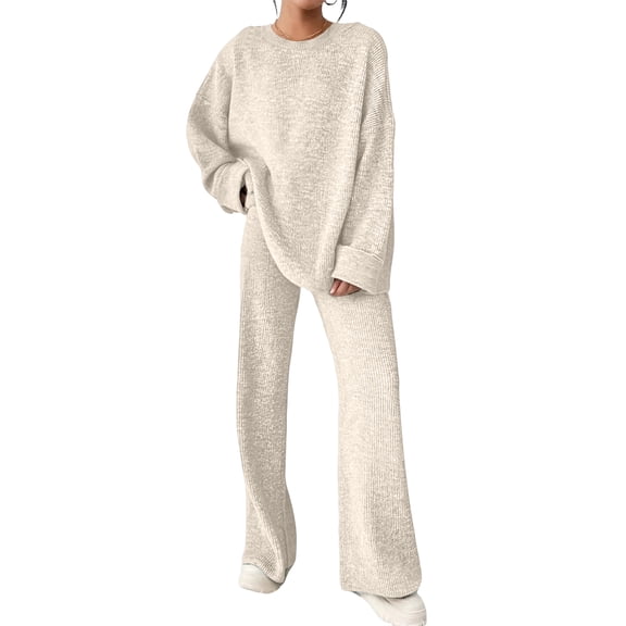 Women's Slim Fit Loose Comfort Solid Color Knitwear Set