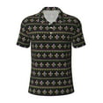 thumbnail image 2 of Daiia Mardi Gras Fleur de Lis Pattern Men’s Polo Shirts,Solid Deck Shirt,Classic Fit, Breathable Cotton Polo for Casual and Sport Wear-X-Large, 2 of 7