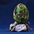thumbnail image 2 of Adornos de huevo de dragón de lava, huevo de dragón de resina transparente de cristal, escultura hecha a mano, recuerdo de dragón de bolsillo de fuego compatible con adornos de escritorio Exqui, 2 of 5
