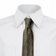 thumbnail image 2 of Damask Necktie, Vertical Floral Tribal Style, Dress Tie, 3.7", Tan and Dark Grey, by Ambesonne, 2 of 3