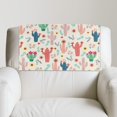 thumbnail image 2 of TSOVTHRID Cactus Sunflower Floral Print Headrest Cover for Recliner Chair, PU Leather Lazy Boy Recliner Headrest Cover, Furniture Head Rest Protector for Sofa, 17x27in, 3 Pieces, 2 of 7