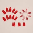 thumbnail image 3 of 24Pcs Press On Nails,Burgundy Solid Ballet Nail Glitter French Butterfly Manicure Wearable, 3 of 4