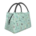 thumbnail image 2 of Bolsa de almuerzo con aislamiento térmico con bonito patrón de perezoso para mujer, lonchera reutilizable con diseño de animal perezoso kawaii, caja de almacenamiento para comida de viaje, 2 of 5