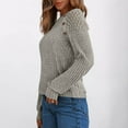 thumbnail image 4 of Kilaqueen Womens Sweaters Casual Long Sleeve Crewneck Vintage Knitted Pullover Sweater Tops Hollow Out Fall Fashion Outfits Oversized Blouses, 4 of 8