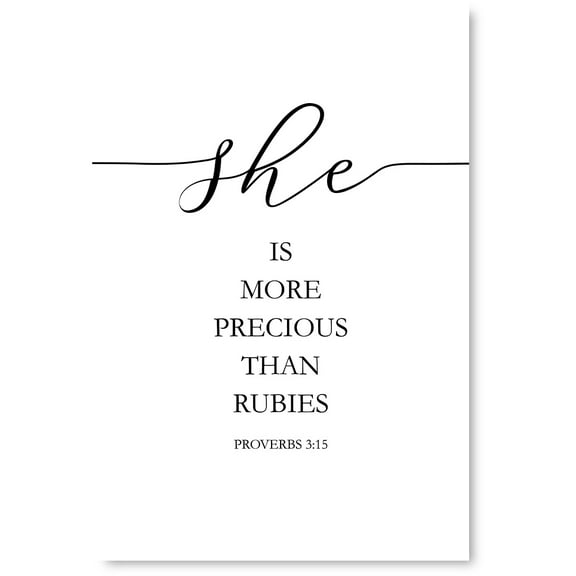 Awkward Styles She is More Precious than Rubies Framed Canvas Bible Verse Scripture Wall Art Decals Bible Quotes Canvas Decor Holy Bible Ready to Hang Bible Verse Wall Decals Christian Home Decor