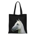thumbnail image 1 of SIDONKU Canvas Tote Bag Horses White Horse Head on Farm Pony Reusable Handbag Shoulder Grocery Shopping Bags, 1 of 1