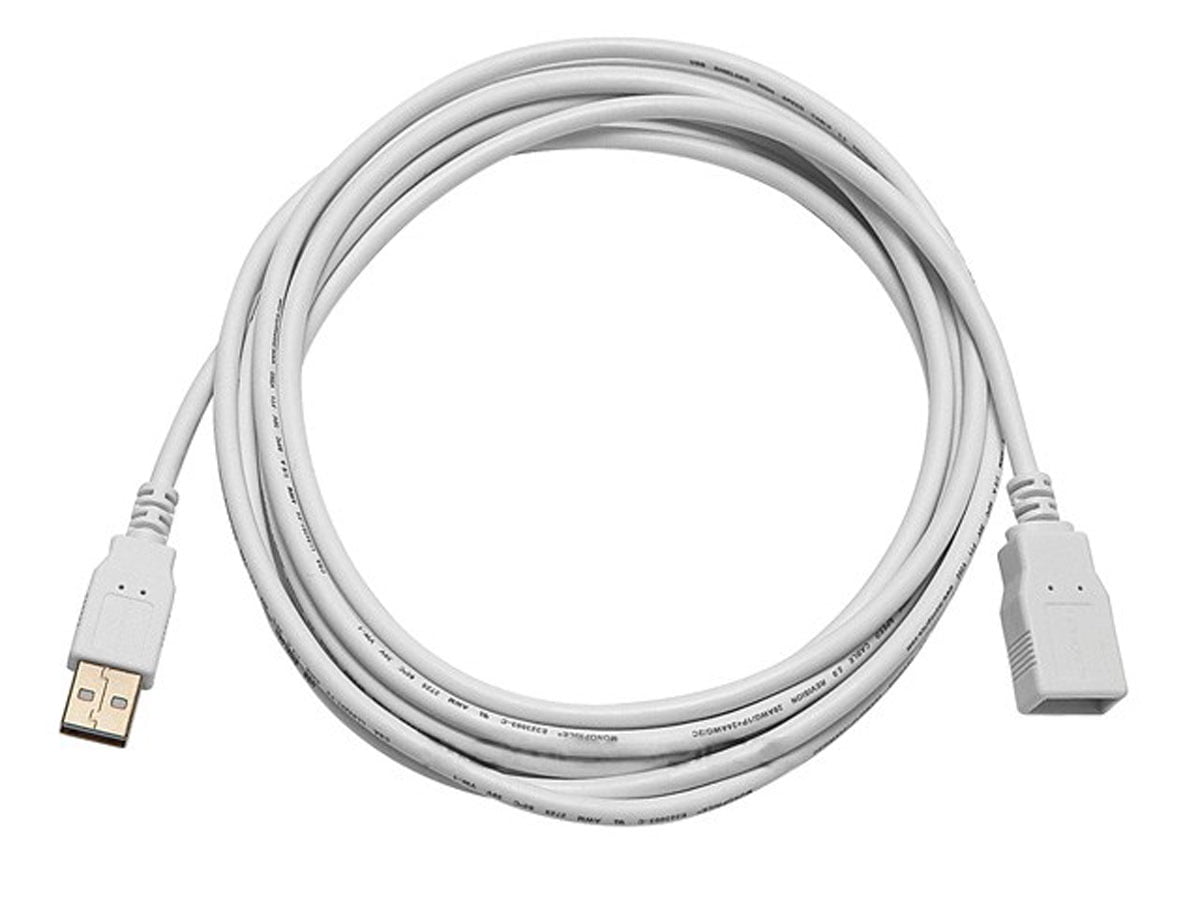 Monoprice USB 2.0 Extension Cable - 10 Feet - White | USB Type-A Male to USB Type-A Female