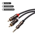 thumbnail image 3 of Cable Uxcell de 3.5mm a 2 RCA Adaptador de Jack Auxiliar de Audio Macho a Macho HiFi 16ft para Altavoz de Teléfono, 3 of 6