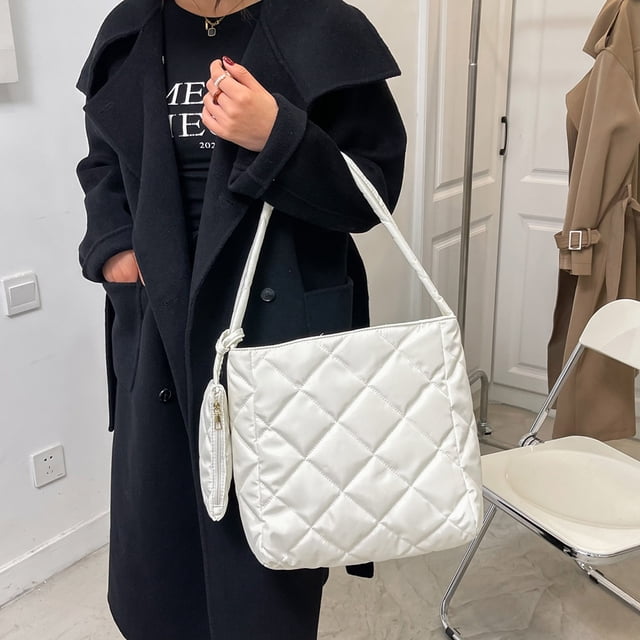 Bolso de hombro suave acolchado de algodón para mujer, para las axilas, de mano de lujo para mujer