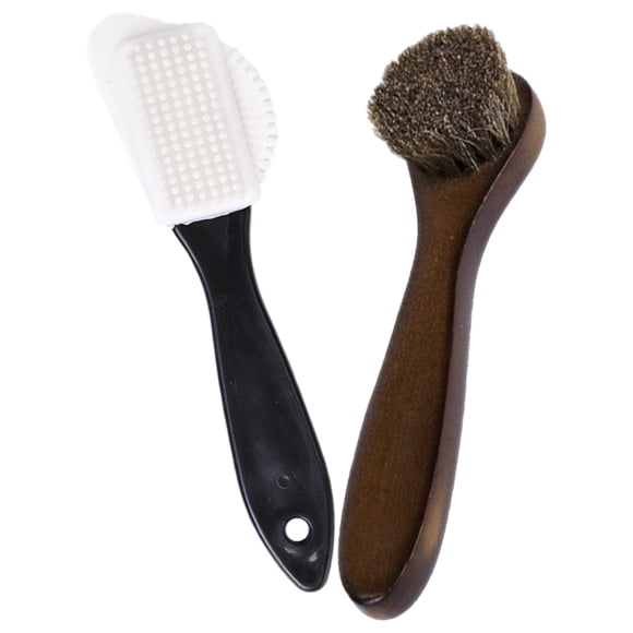 OUNONA 2Pcs Boot Brush Kit Assorted Color with Polishing Soft Bristles