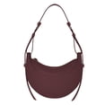 thumbnail image 1 of Crescent-shaped shoulder/crossbody bag in Bordeaux red with lychee pattern, in stock and ready to ship immediately (high-quality version)., 1 of 1