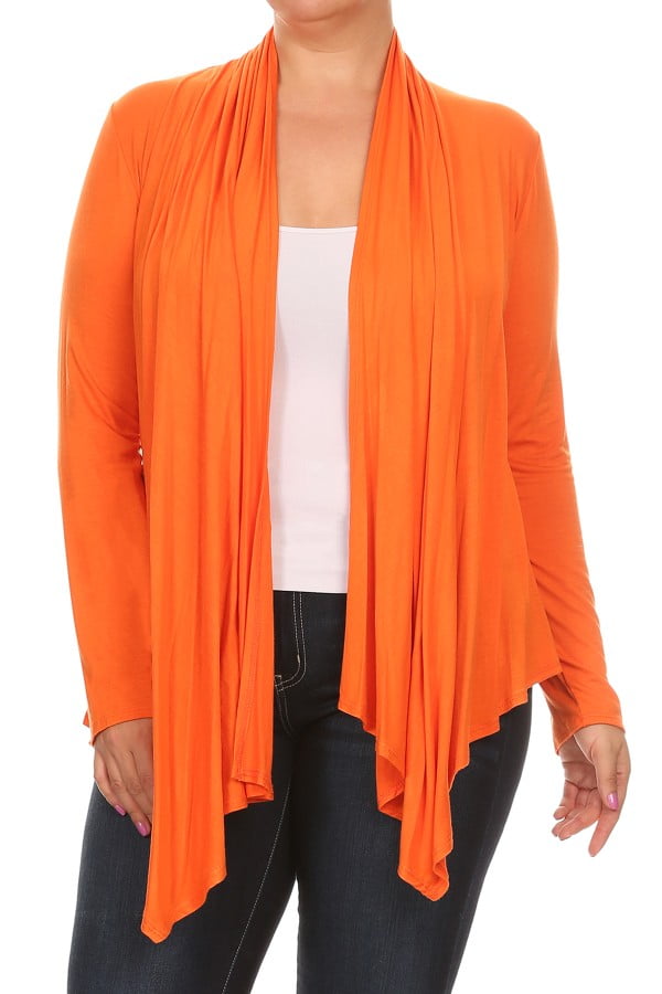 Moa Collection Women's Plus Size Trendy Sweater Outerwear Cardigan
