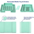 thumbnail image 3 of Biwat Simple Houseware Expandable Kitchen Drawer Flatware Organizer, Turquoise, 3 of 4