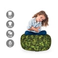thumbnail image 2 of Sage Storage Toy Bag Chair, Evergreen Christmas Tree Coniferous Fir Pine Leaves Retro Seasonal Forest, Stuffed Animal Organizer Washable Bag, Small Size, Olive Green Pale Green, by Ambesonne, 2 of 3
