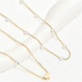 thumbnail image 4 of 2024 2pcs Romantic Heart Pendants Necklace For Women Gold Silver Color Multilayered Oval Beads Chain Necklace Minimalism Female Jewelry--5-Product co 5, 4 of 5