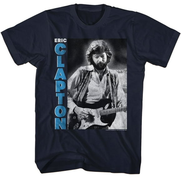 Eric Clapton Bw Photo T-Shirt Adulte Marine m