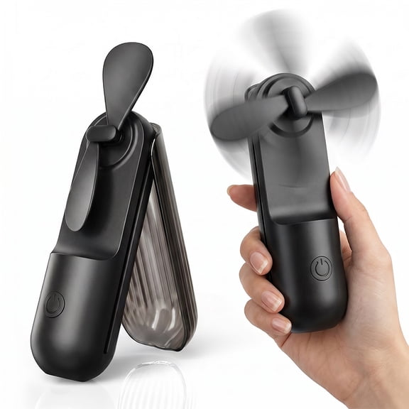 Portable Fan Handheld Fans Mini Fan Personal Folding Fans Rechargeable Travel Fan Summer Black
