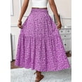 thumbnail image 3 of ZEHJUHAN Women's Floral Print Boho Maxi Skirt, High Waist Pleated A-Line Long Skirt for Spring Summer, 3 of 6