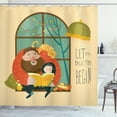 thumbnail image 1 of Fantasy Shower Curtain, Father Reading Book to His Daughter Let the Magic Time Begin Quote Parenthood Theme, Fabric Bathroom Set with Hooks, 69W X 84L Inches Extra Long, Multicolor, by Ambesonne, 1 of 3