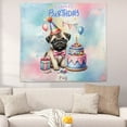 thumbnail image 2 of Happy Birthday Cute Puppy Pug with Cake Gifts Party Hat Tapestry Dog Lover Gifts Wall Hanging Backdrop Home Decor - 00029, 2 of 5