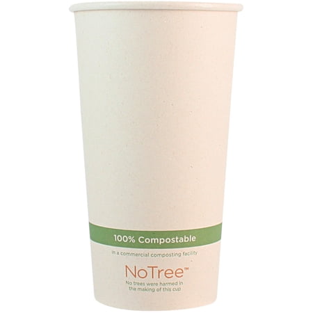 World Centric s 20 oz NoTree Paper Hot Cup - Plant Fiber Paper - Compostable - Case of 1000