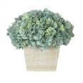 thumbnail image 3 of Faux Hydrangea in White Washed Wood Cube Planter Green, 3 of 5