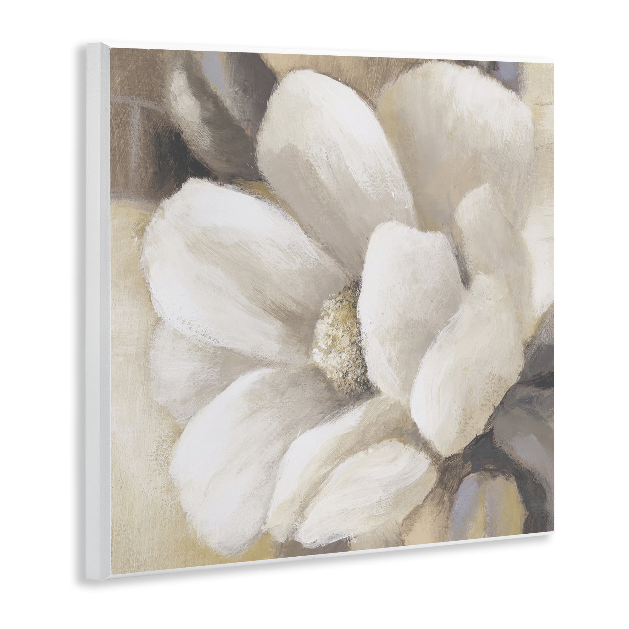 Stupell Industries Magnolia Flower Petals Plants & Flowers Painting Unframed Art Print Wall Art, 12 x 12