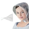 thumbnail image 2 of Sardfxul Rain Bonnet with Visor Waterproof Clear Plastic Hat Cap Scarf with Chin Strap, 2 of 5