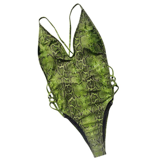 Traje de baño para mujer Traje de baño sexy Traje de baño sin espalda para mujer Estampado de serpiente Fridja nalpqowj62799