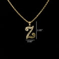 thumbnail image 2 of 10K Yellow Gold Diamond Cut Cursive Initial Pendant Charms Available Letters from A to Z (Z), 2 of 2