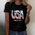 thumbnail image 4 of GERsome 4th of July T-Shirt American Flag Shirts for Women Short Sleeve Crewneck USA Print Patriotic Tops Stars and Stripes Tees S-2XL, 4 of 4