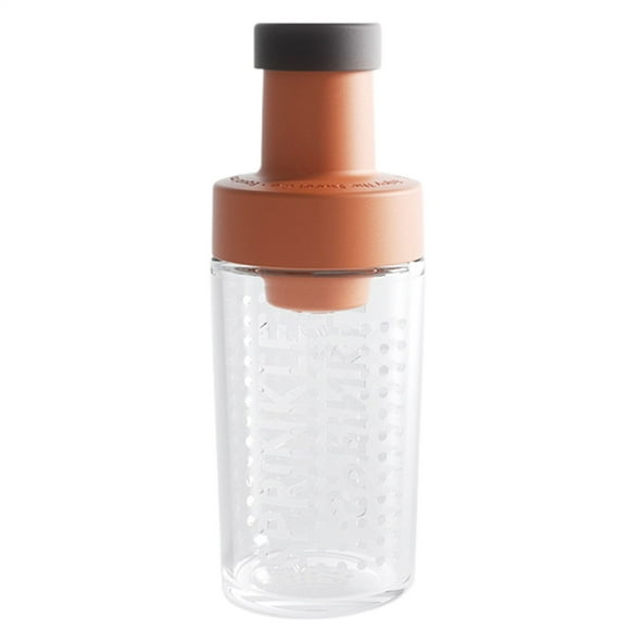 Quantitative Salt Tank, Yoaney 8.8 Oz Glass Sugar Dispenser with Pour Spout Automatic Measuring Sugar Jar Coffee Bar Essential Accessories for Coffee Tea and Baking, Orange