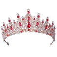 thumbnail image 3 of Coronas y tiaras para mujer, corona de boda para novia, tiaras de princesa para niñas, corona de cumpleaños de diamantes de imitación para Rojo, 3 of 8