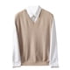 thumbnail image 2 of Camiseta sin mangas con cuello en V para hombre, jersey de camisola sin mangas de color liso a la moda, suéter de punto con cuello en V, top de poliéster para hombre, 2 of 8