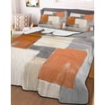 thumbnail image 2 of Quilts Queen Size, Burnt Orange Grey Soft Comforter Bedding Set for Bed, Oil Painting Modern Abstract Art Lightweight Quilted Bedspread with Pillow Cover(2 Pieces) for All Season, 90x96 Inch, 2 of 6