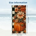 thumbnail image 3 of PHYHOO Fall Foliage Autumn Flowers and Pumpkin Orange Plaid Beach Towe Thanksgiving Halloween Blanket Or Bath Towel Sand Free Towels 30x60in, 3 of 8