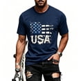 thumbnail image 2 of 4th of July Shirts for Men Short Sleeve Crewneck Independence Day Patriotic Shirt America Flag Graphic Tee Shirts, 2 of 5