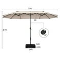 thumbnail image 3 of Gymax 15 ft Double-Sided Patio Umbrella Market Twin Umbrella w/ Enhanced Base Beige, 3 of 7