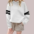 thumbnail image 2 of CYRBOKO Sweatshirts for Girls, Long Sleeve Crew neck Loose Fit Athletic Pullover Tops White Size 7-8 T, 2 of 3