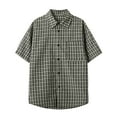 thumbnail image 6 of Dagugfen Plus Size Shirts for Men Short Sleeve Button up Loose Plaid Travel Casual Tee Shirts Pocket, 6 of 6