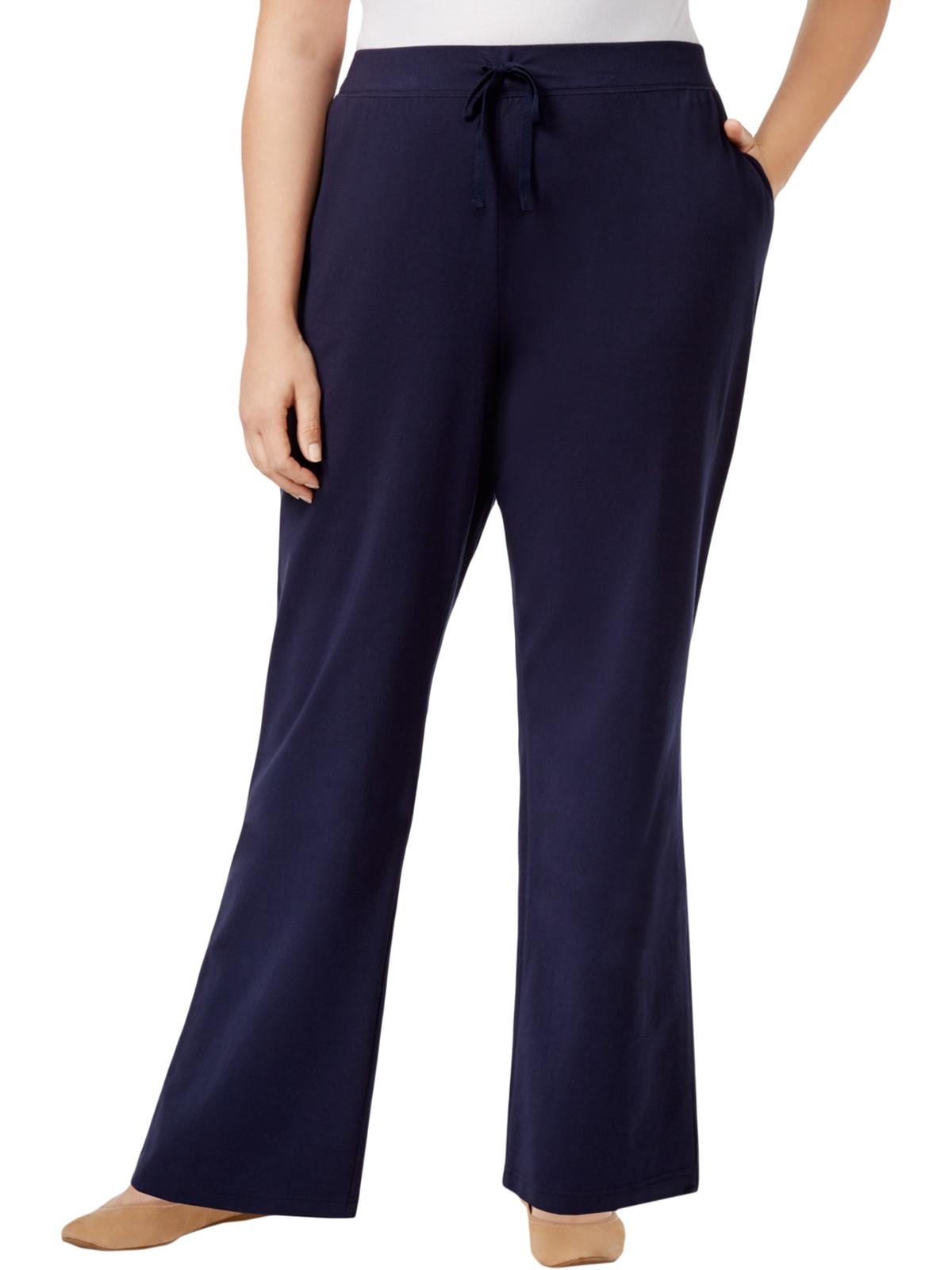 Karen Scott Womens Plus Fitness Running Athletic Pants