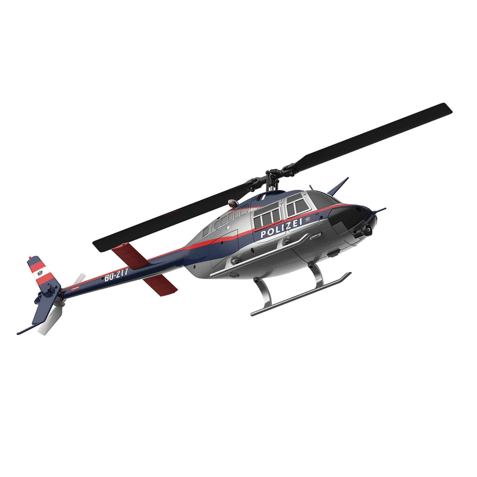 C138 Bell206 RC Helicopter, 1:33 Scale Flybarless Single-Rotor Remote Control Helicopter with 6-Axis Gyro & Optical Flow, 2.4G 6CH RC Aircraft Brushless Motor with One Click Roll Takeoff and Landing