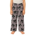 thumbnail image 2 of CCRFTGI Pants for Girls&nbsp;10-12 Casual Cute Bowknot Print Lounge Pants 2025 Fall Trendy Pants Basic Wide Leg Lounge Pj Bottoms Gray 100, 2 of 6
