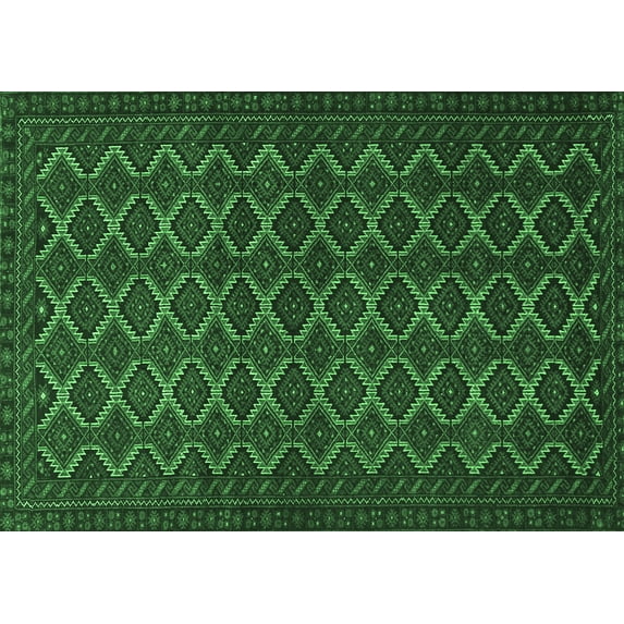 Ahgly Company Indoor Rectangle Persian Emerald Green Traditional Area Rugs, 5' x 8'