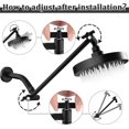 thumbnail image 5 of chalian Rain Shower Head Extension 12 Inch Adjustable Rain Shower Head Extension Arm Stainless Steel Shower Head Holder G1/2 Universal Connector Compatible (Matte Black), 5 of 14